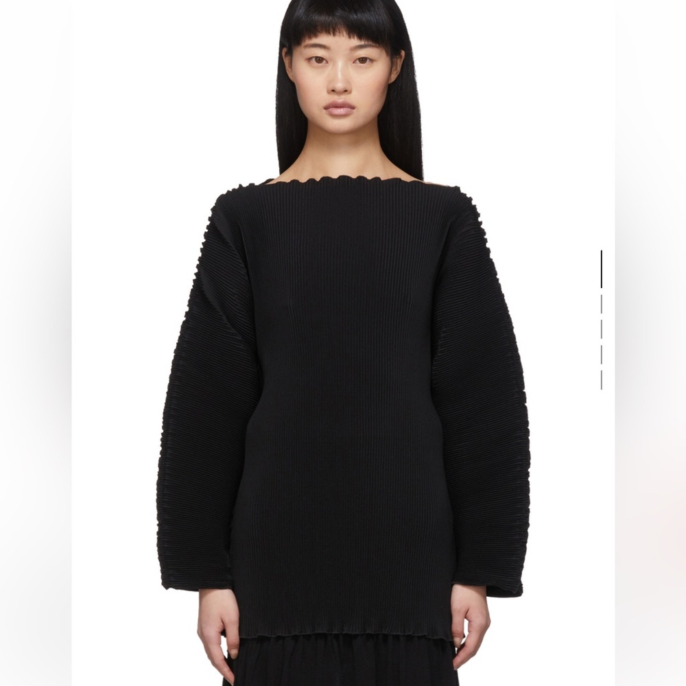 Toteme Black Ribbed Knit Top